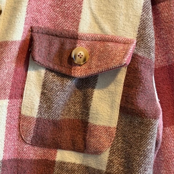 Kori Pink and Brown Plaid hooded Jacket - Picture 4 of 4